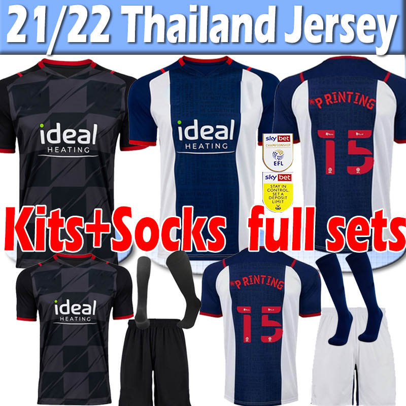 

2021 2022 WEST BROM soccer jerseys BROMWICH-ALBION 21/22 amiseta de futbol Robson Kanu men kids kits socks full sets jersey football shirt uniform, 21 22 home