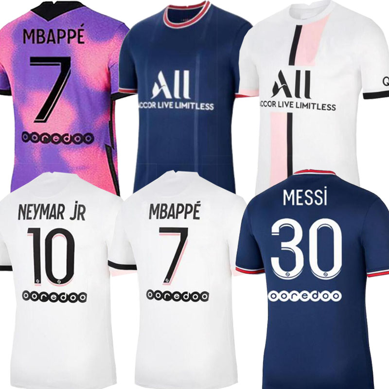 

21 22 MBAPPE MESSI 30 soccer jersey 2021 Paris MARQUINHOS VERRATTI KIMPEMBE Maillots de football shirt ICARDI DI MARIA DRAXLER men uniforms