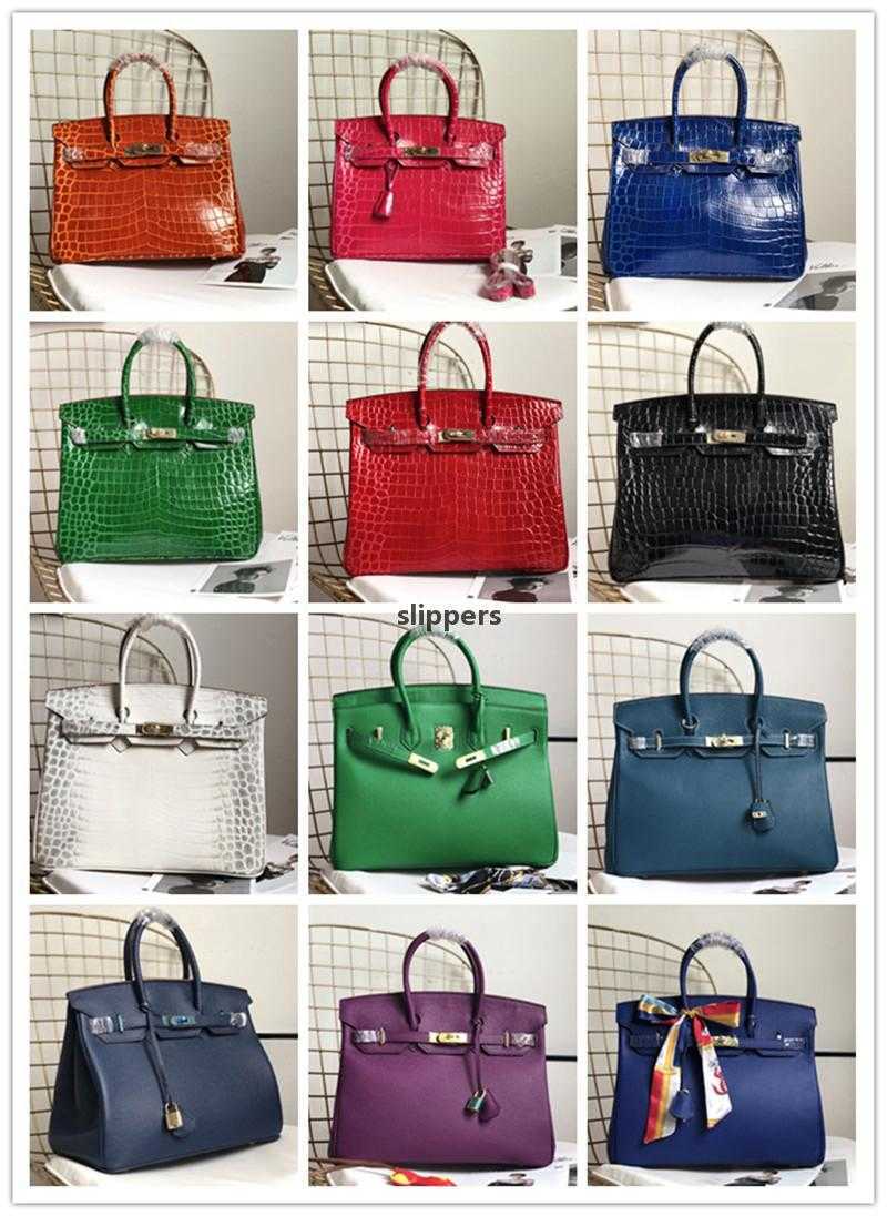 Designer Sac à main de luxe Totes de sac à main en cuir véritable Crocks Pochette Pochette Rouge Togo avec quincaillerie en or 35cm 30cm Femmes S