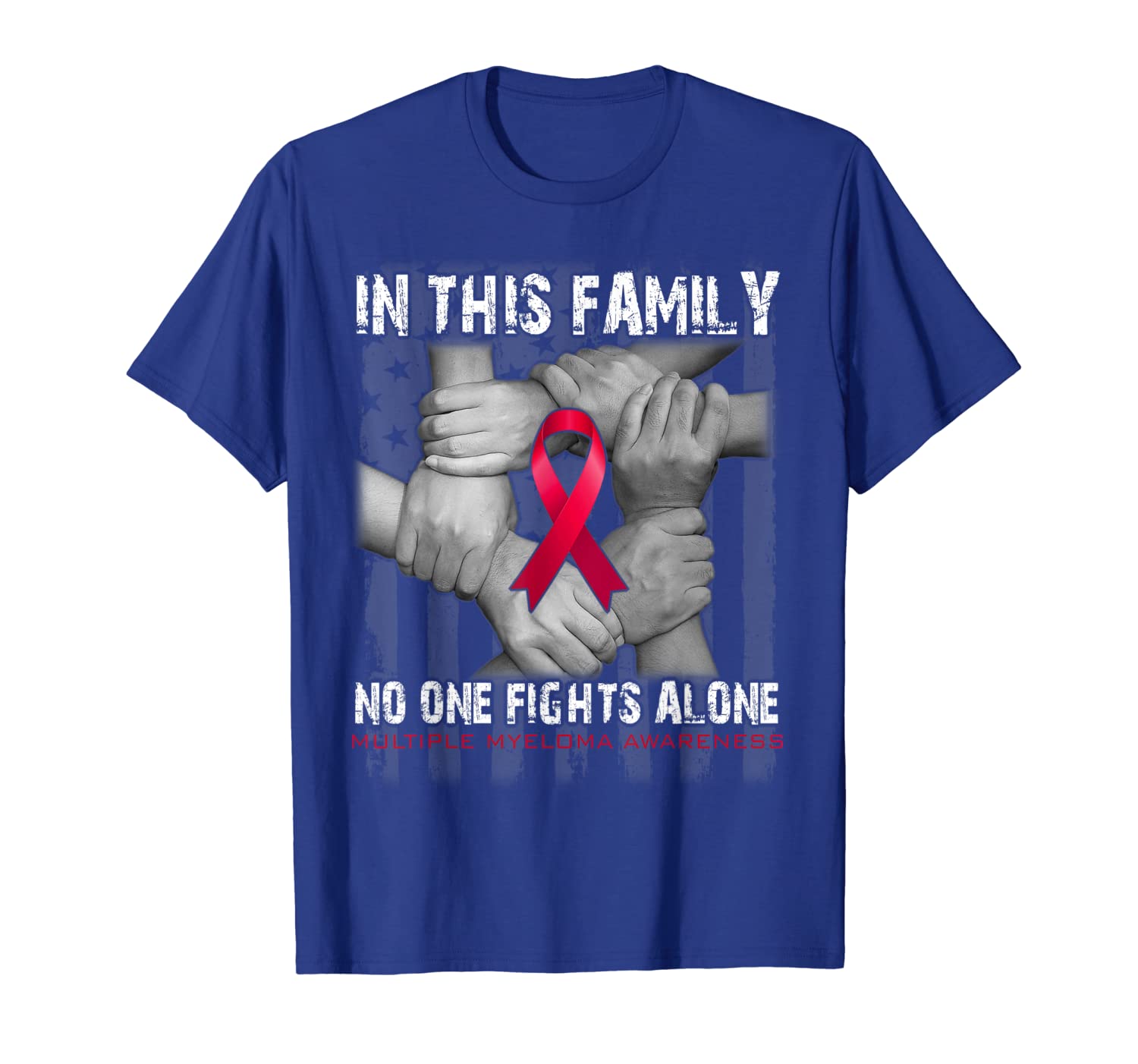 

in this family no one fights alone MULTIPLE MYELOMA T-Shirt, White;black