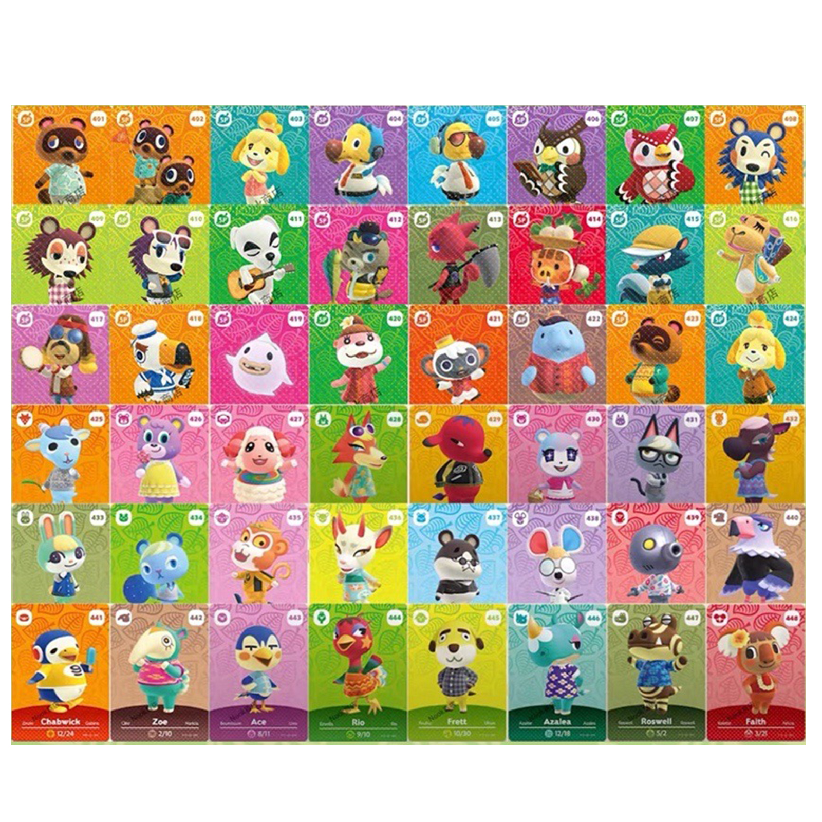 

Series 5--48pcs Standard NFC Cards, Compatible with for Animal Crossing Amiib New Villager, Tag Role Playing Game Card, apply to Switch OLED/Wii U/New 3DS