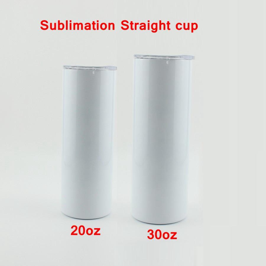 

Sublimation Straight Cup Tumbler Blank 20oz Stainless Steel Skinny Insulated Tumbler DIY Straight Cups Beer Coffee Mugs In Stock YFAB2301 HB, White