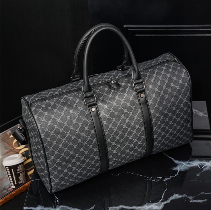 

men shoulder bag daily leisure plaid handbags street personality contrast leather backpacks outdoor sports fitness wet and dry separation fashion handbag, Black2-30333