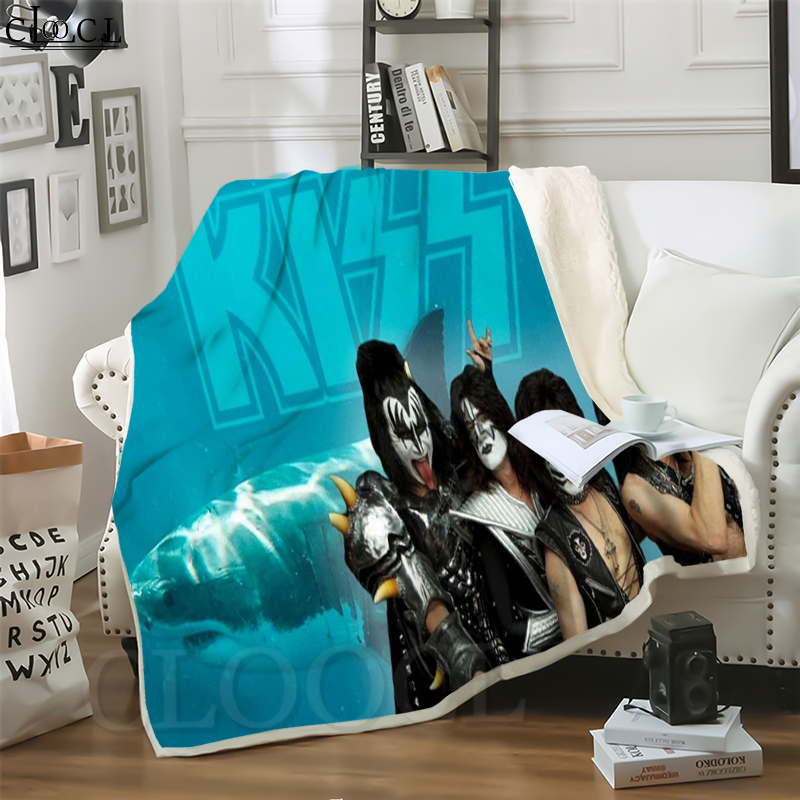 

CLOOCL Arena Rock Kiss Band 3D Print Harajuku Conditioning Blanket Sofa Teens Bedding Throw Blankets Plush Quilt