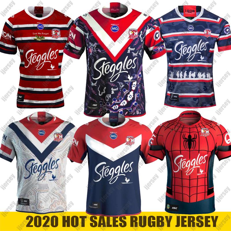 

2020 Australia Sydney Rooster Rugby Jersey Mens replica Indigenous Rugby Jersey nrl rugby league jerseys S-5XL, Black;yellow
