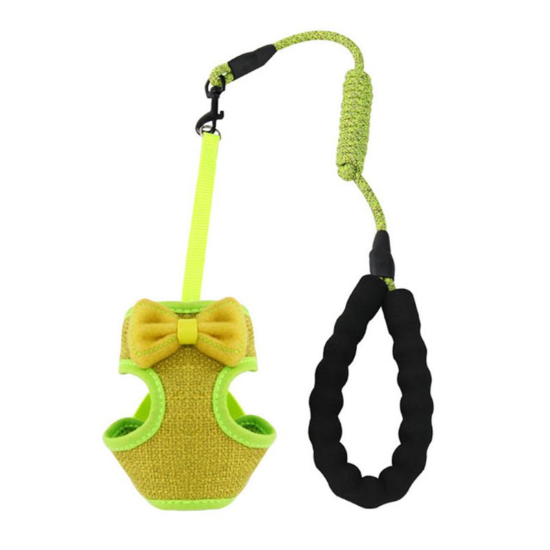 

Cat Leashes Chest Dog Harness Vest Harnesses Adjustable Sturdy Soft And Superior Collars Breathable Mesh Knotted Bow Design