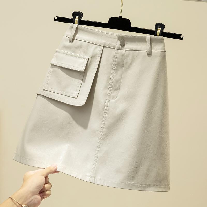 

Skirts Pu Leather Black Female Plus Large Size Korean Oversized Vintage Women'S Pencil Woman Clothes Lady Trendy 2021 D0378