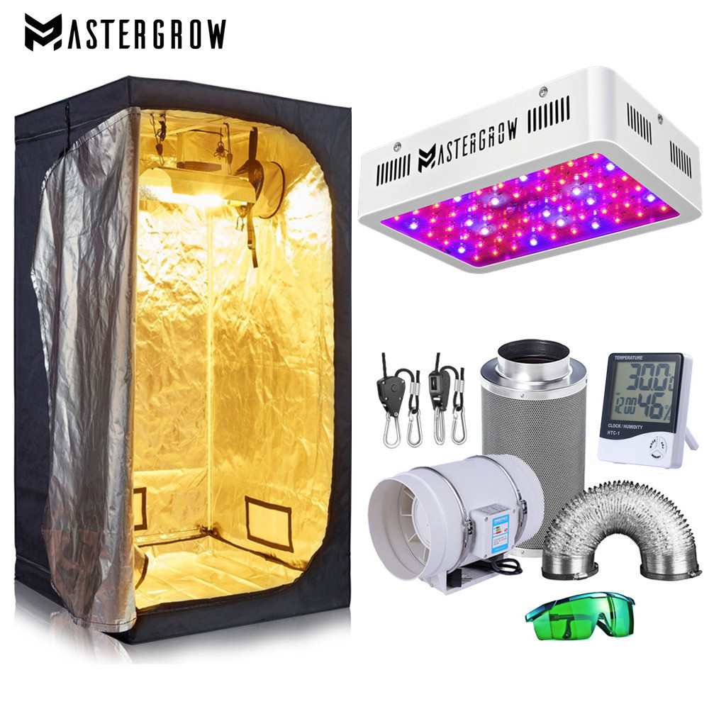 

Grow Tent Room Complete Kit Hydroponic Growing System 1000W LED Grow Light + 4"/ 6" Carbon Filter Combo Multiple Size Dark Room greenhouse carbon filter indoor gardening