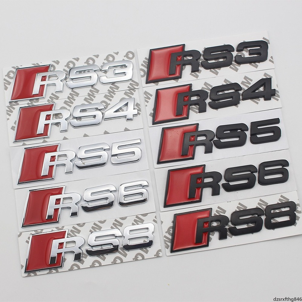 

Metal Car Sticker Badge Emblem For Audi RS3 RS4 RS5 RS6 RS7 RS8 A4L A6L A3 A5 A8 S3 S4 S5 S6 S7 S8 Car Trunk Sticker Car Sticker, Red silver