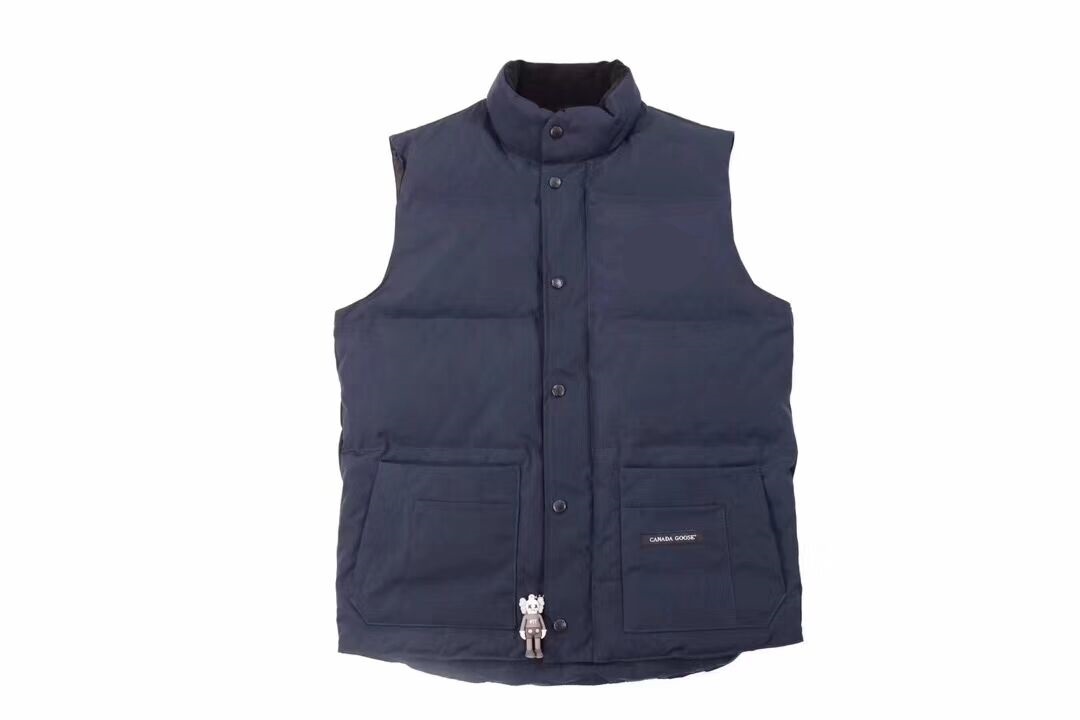 

2021 new trendy Canadian goose down men's solid color vest jacket, Black;brown