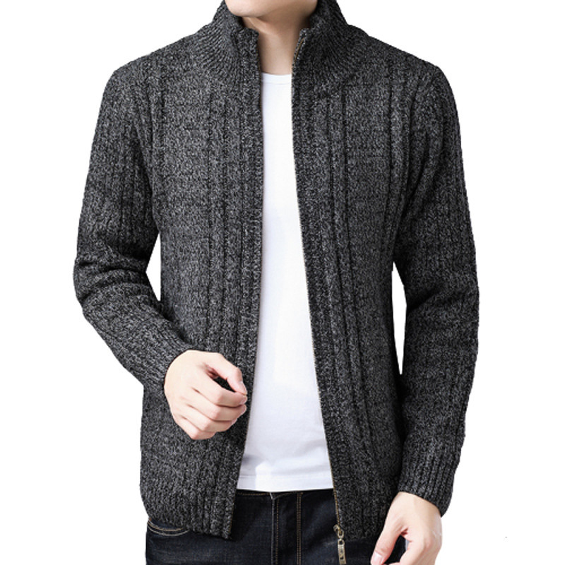

2021 New High Quality Sweaters Men Winter Thick Warm Knitted Cardigan Sweater Male Overcoat Jacket Causal Men's Clothin Jdoy, Army green