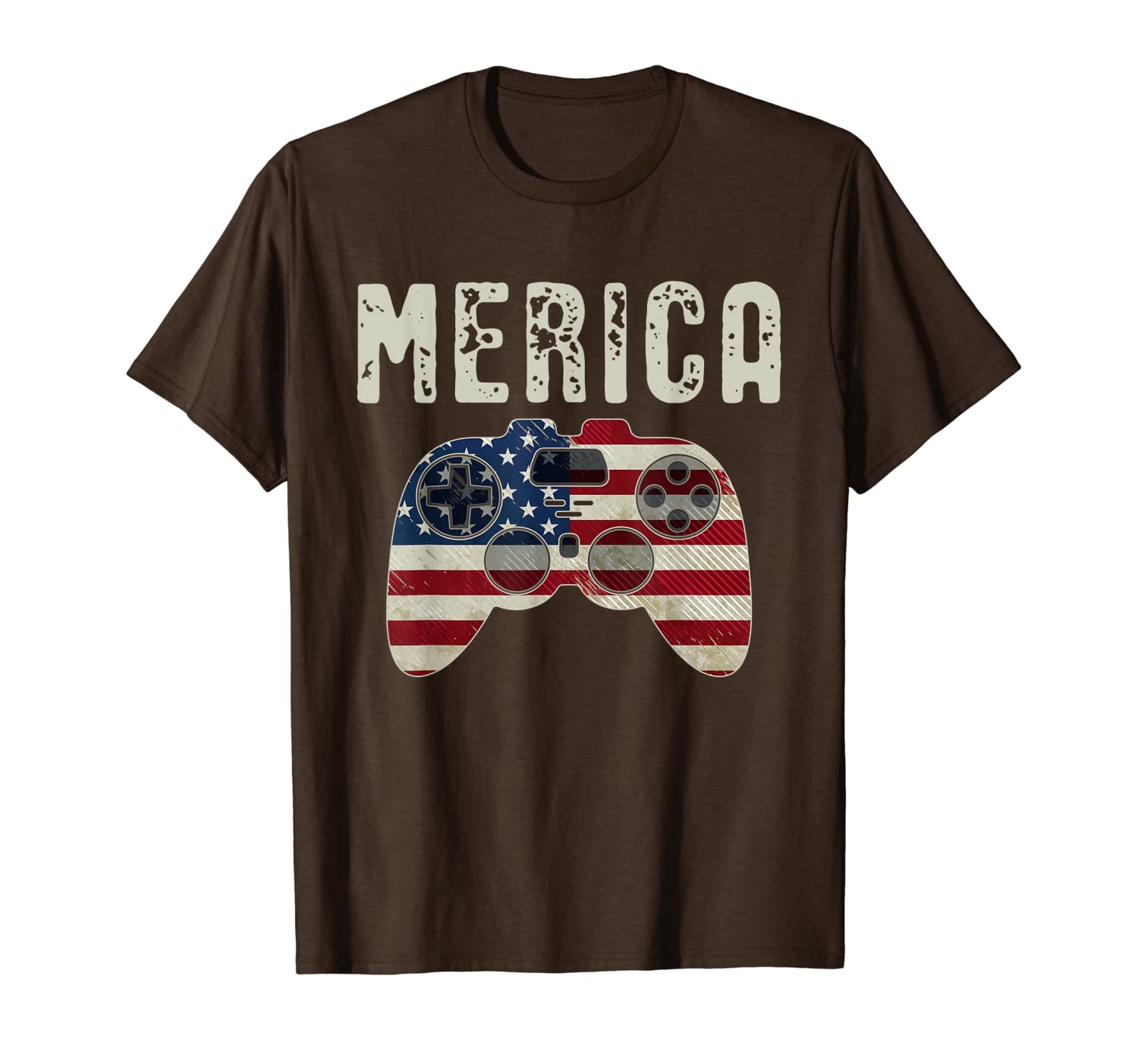 

merica game controller funny patriotic gamer t-shirt for men, White;black