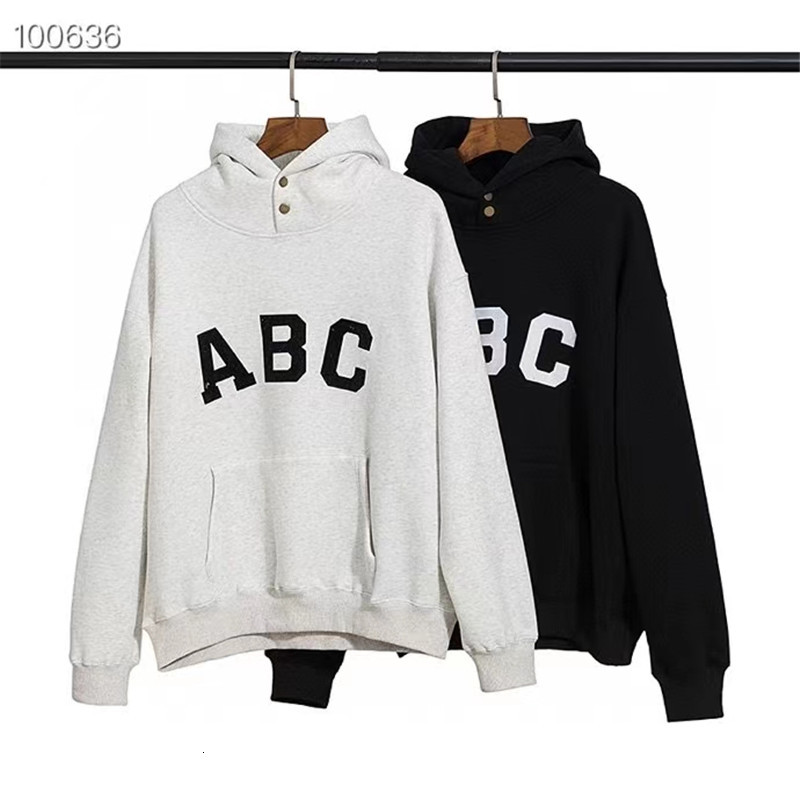 

2021 New Fog Essentials Hoodie Men Women 1:1 High Quality Seventh Season Flocking Letters Abc Hooded Loose Pullover Ljv6