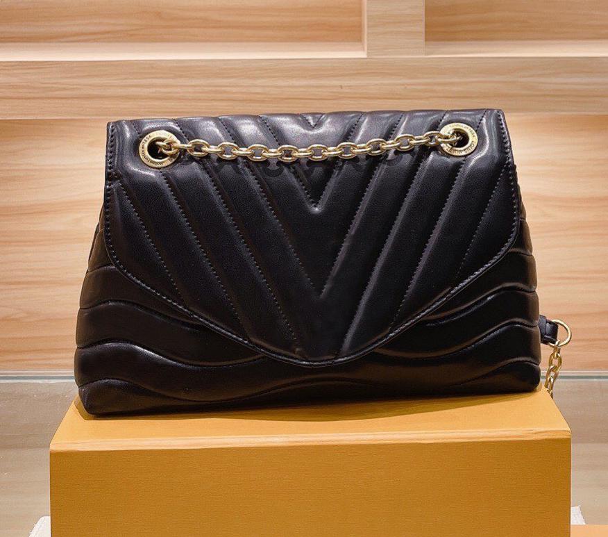 

Genuine Leather Designer Bag Women Fashion Messenger CrossBody Chain Clutch Shoulder Bags Wallet Lambskin Black Purse new wave, Customize
