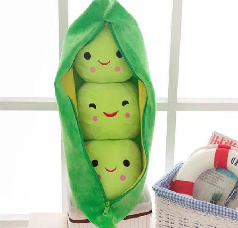 

25CM Cute Kids Baby Plush Toy Pea Stuffed Plant Doll Kawaii For Children Boys Girls gift High Quality Pea-shaped Pillow Toy