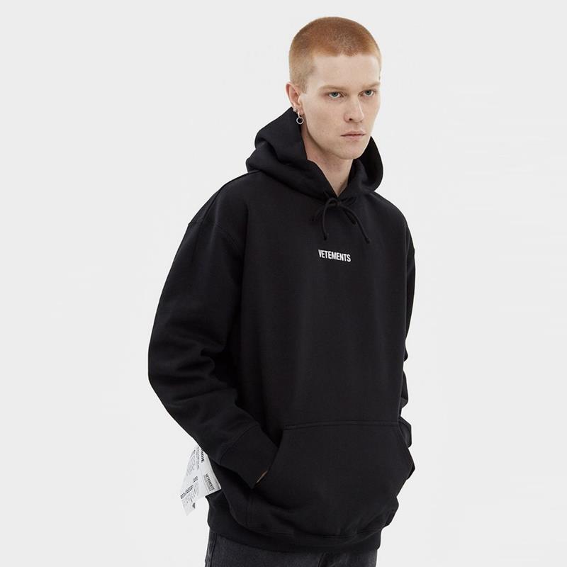 

19FW Letter 2021 VETEMENTS Highstreet LOGO Fashion Outwear Sweatshirt Printed Pullovers Label Hoodie Hooded Winter Autumn Ujuco, Black