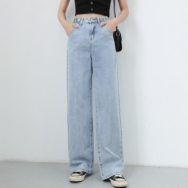 

Women's Jeans High Waist Vintage Wide Leg Straight Loose Extra Long For Women Tall, Jeans light blue