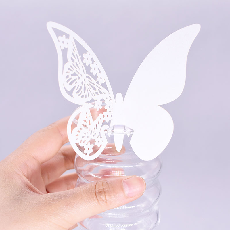 50pcs Hollow Butterfly Decoration Cup Card Wine Glass Paper Name Place Seats Favor Wedding Party Baby Shower Table 1222120-image-755361512