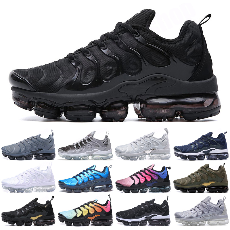 

TN Plus Running Shoes For Men Women triple black white Gradient Hyper blue Supernova Brushstroke Camo trainers outdoor sports sneakers Lime Bumblebee True, Color 9