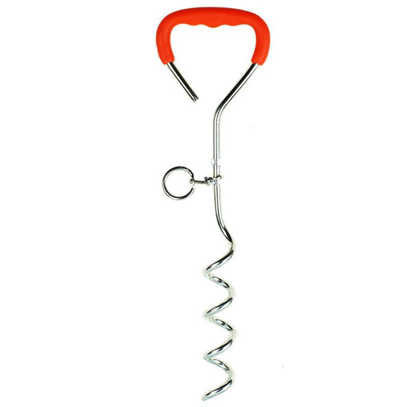 

Outdoor Spiral Ground Stake Durable Dog Fixed Pile Tie Out Accessories Pet Tether Anti Wrap With Ring Portable Heavy Duty Screw