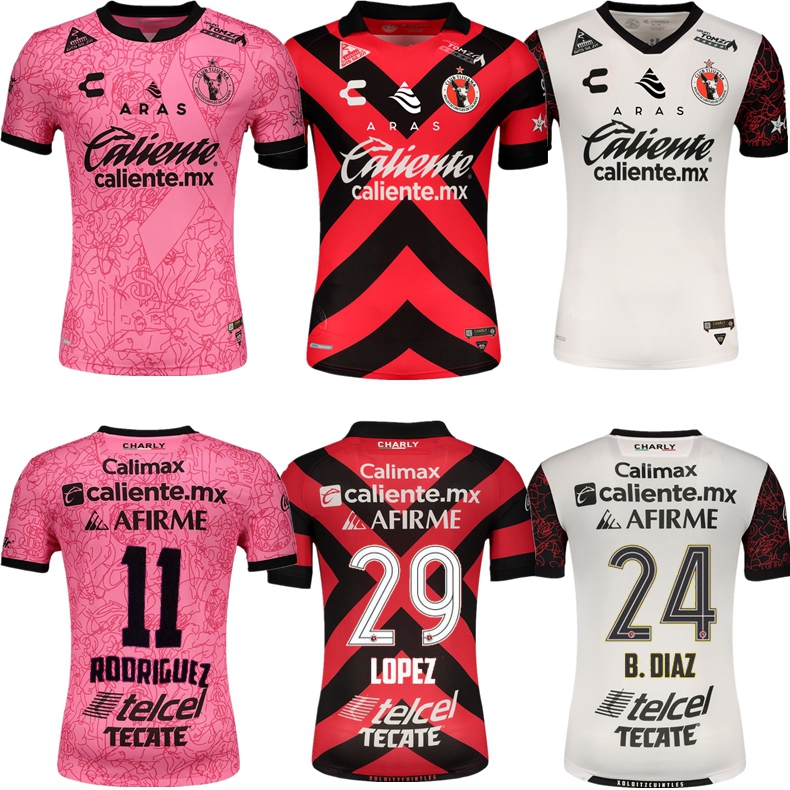

2022 2023 Tijuana de Xolos soccer jersey 22 23 Club MANOTAS Martinez Angulo Castillo ROSA home away football shirt, Away mx liga jersey