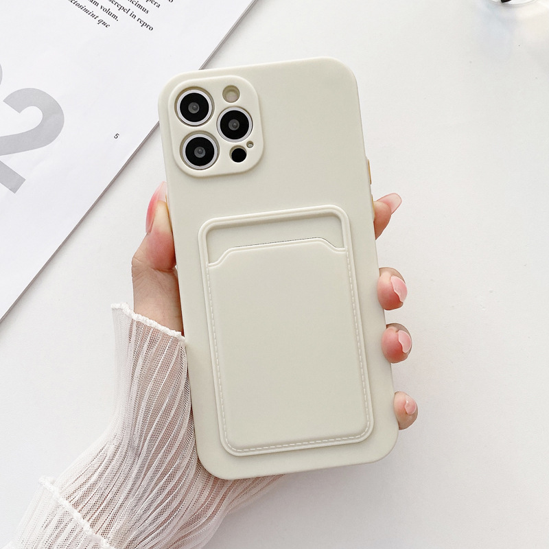 

For iPhone 13 Cell Phone Cases iPhone 12 11 Pro Max Mini XS XR Case With Card Storage Bag All-in-one Design Full Camera Protection Cover Sof