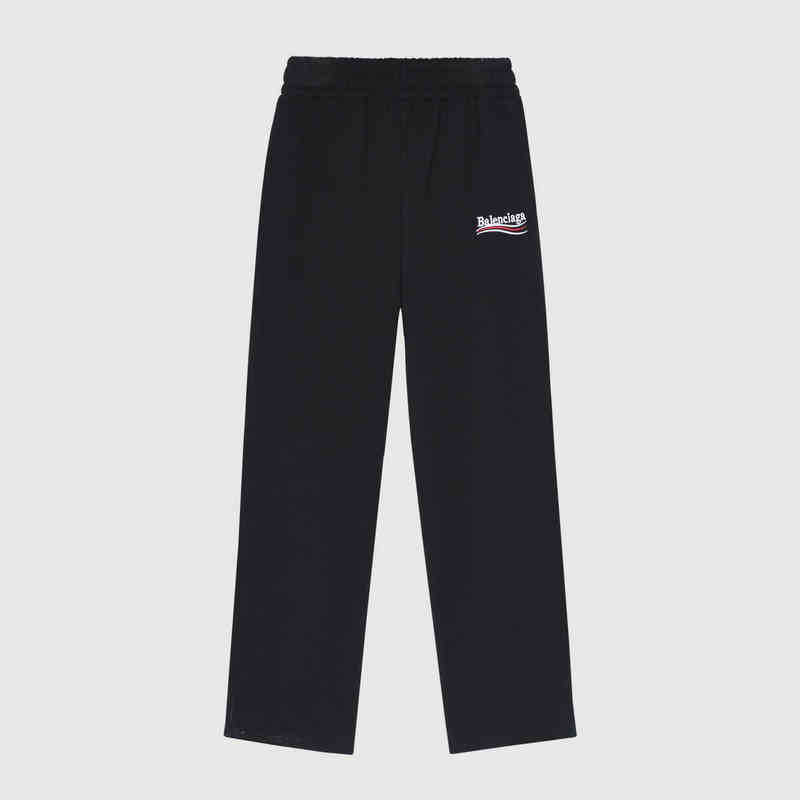 

2021 pants Balencaigass classic embroidered Cola loose casual wide leg, White