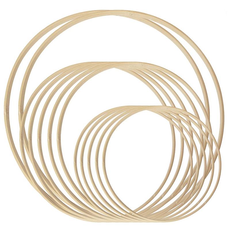 

Decorative Flowers & Wreaths Dream Catcher Rings 12Pcs Wood Bamboo Floral Hoop For DIY Wreath Decor Wedding And Wall Hanging Craft, Plum