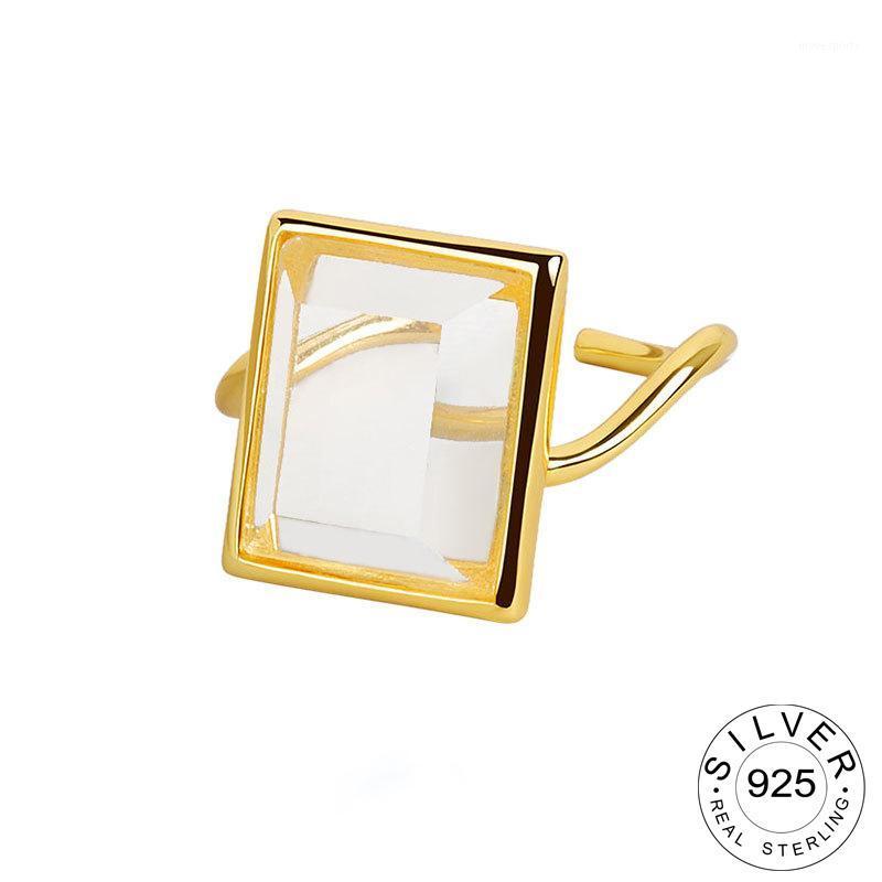 

Cluster Rings 925 Sterling Silver For Women Square CZ Vintage Wedding Trendy Jewelry Large Adjustable Antique Anillos1