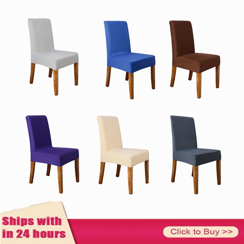 

Velvet Stretch Dining Chair Cover Spandex Elastic Chair Slipcover Case Stretch Seat Covers For Wedding Hotel Banquet Dining Room