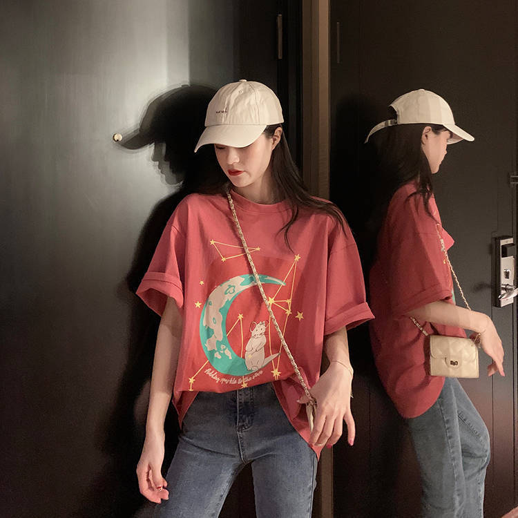 

2021 New Harajuku Kawaii Short-sleeve of Summer 's Women From Cartoons T-shirts Young School Shirt T-shirt Clothes Gj2r, White