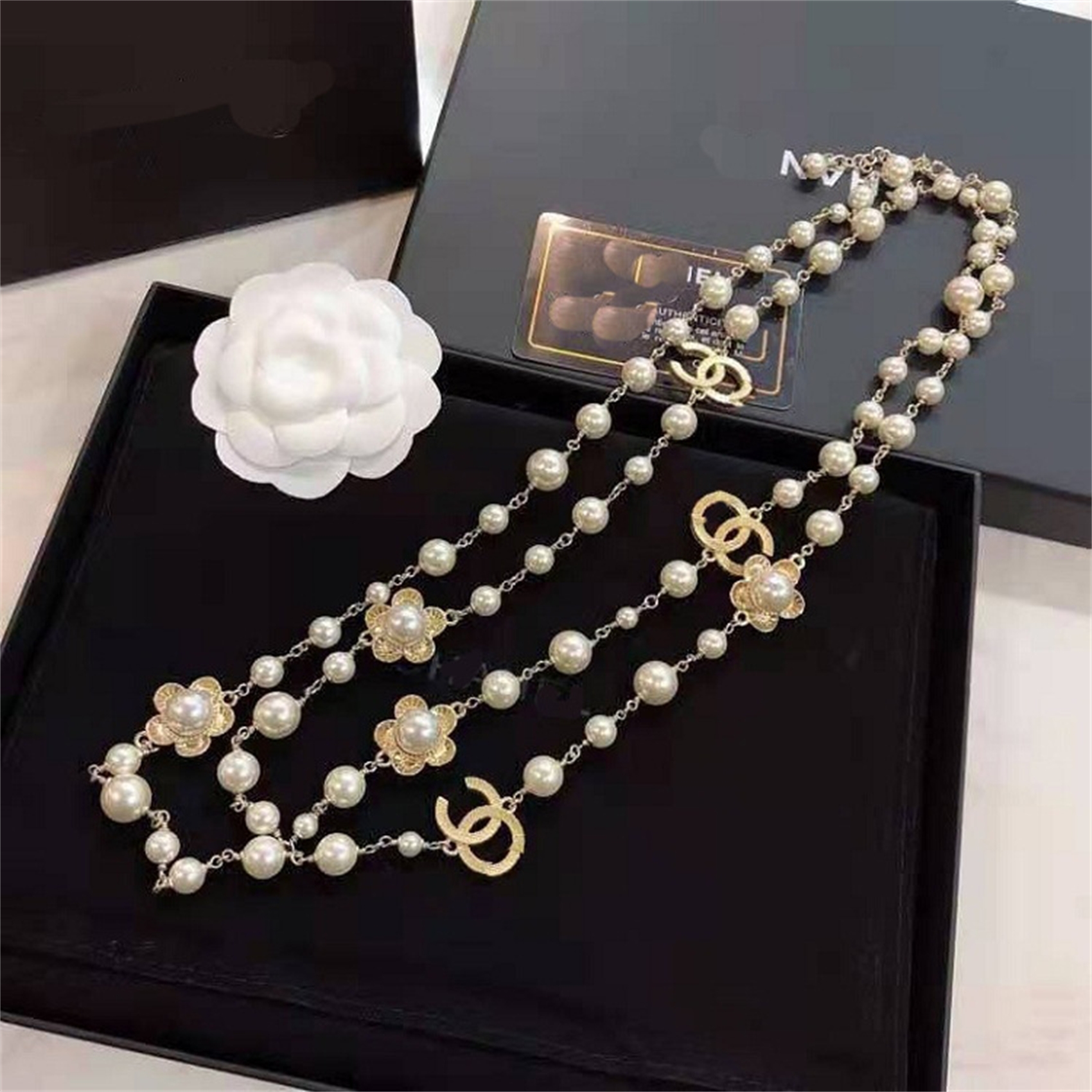 

2021 new fragrance home autumn and winter small fragrance sweater chain temperament double pearl neck chain simple fashion necklace women8, Silver