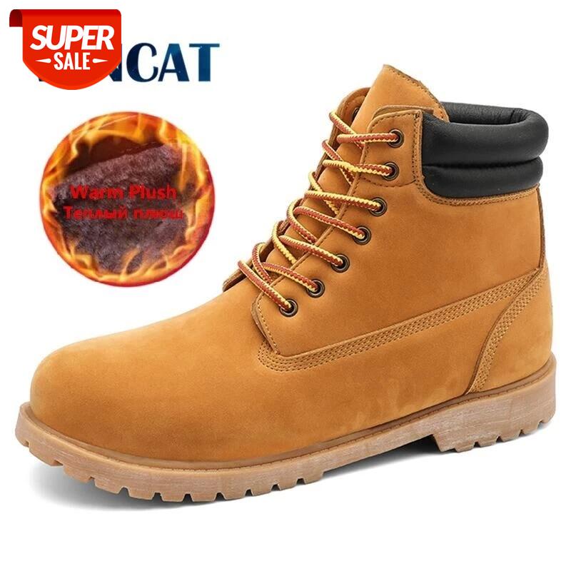 

New Genuine Leather Men's Boots Warm Plush Men's Snow Boots Waterproof Leather Men Ankle Outdoor Non-slip Motorcycle #lV9S