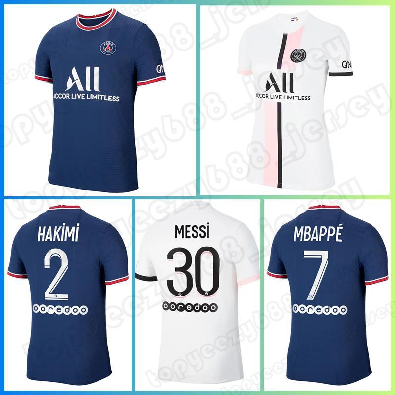 

30 MESSI MBAPPE PSGsoccer jerseys HAKIMI SERGIO RAMOS 21 22 Maillots de football shirt MARQUINHOS VERRATTI Parismen women kids, Black;yellow