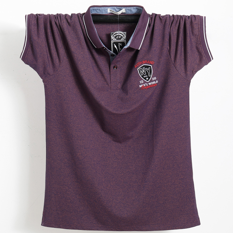 

2021 New Emblem Cotton From of the Purple Men's Polo Shirt 80zk, Gray