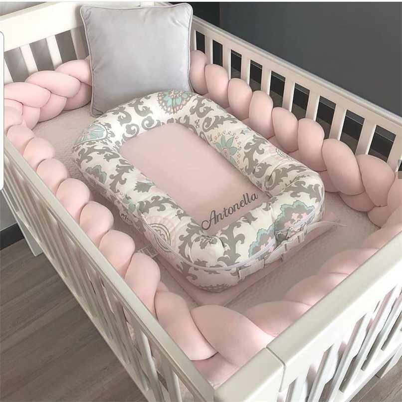 Bed Braided Crib Bumpers for Boys Girls Infant Protector Cot Bumper Tour De Lit Tresse Room Decor 211025-image-735381317