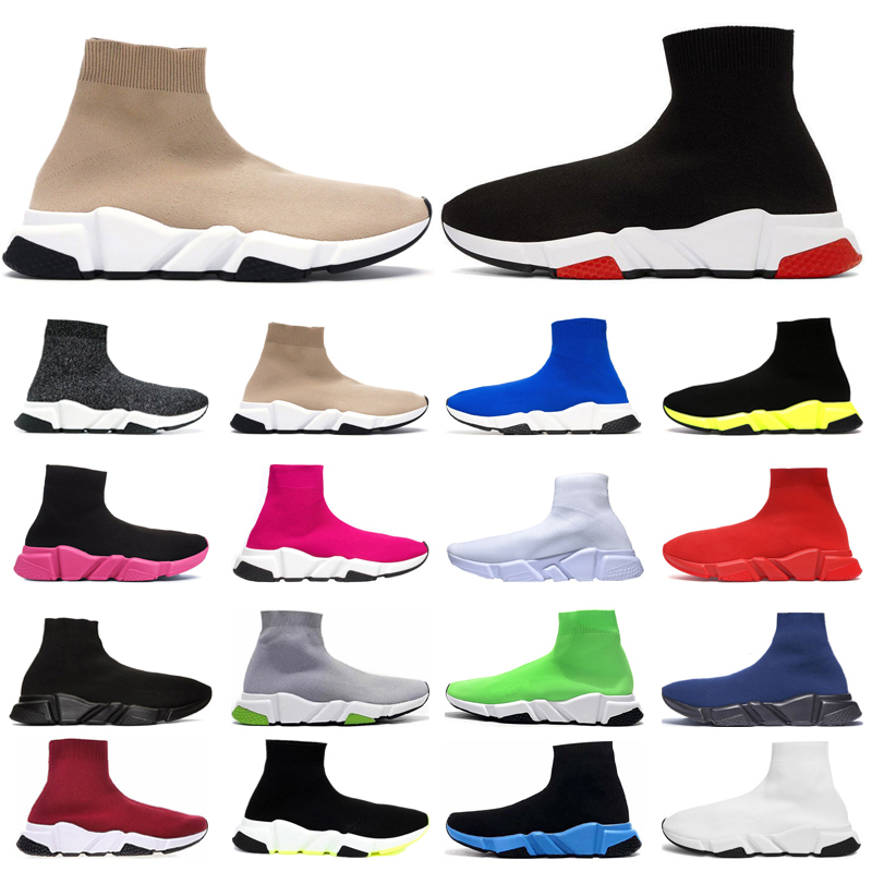 

2021 Luxury Sock Running Shoes Men Women Designer Platform Sneakers Triple Black White Red Beige Navy Blue Outdoor Sport Shoe, #1