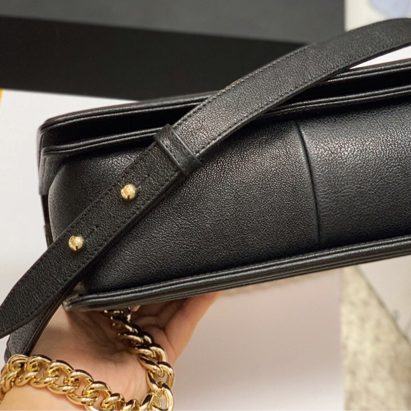 

Top 7A quality black calfskin caviar boy bag medium 25cm genuine leather diamond quilted flap cross body chain shoulder Designers Bags Luxury designer Purse, Contact us
