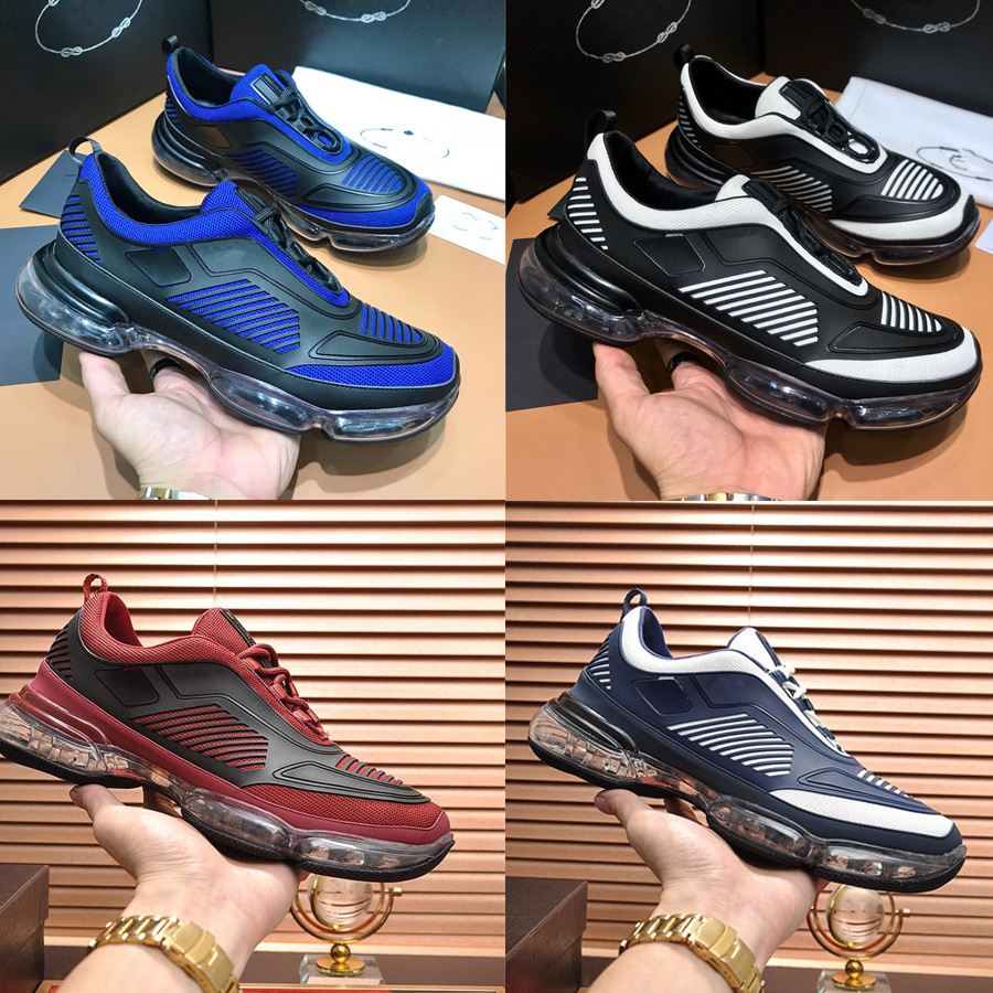 

2021 Designer Casual Shoes Fashion Men Air Cushion Lace-up Knitted White Black Sports Tennis Sneaker Paris Dad Shoe With Box