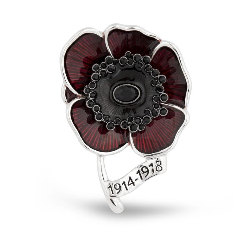 

Pins, Brooches Vintage Dark Red Poppy Flower Enamel Women Black Crystal Demon Eye Fashion Shirt Pin For Friends Party Jewelry Gifts, Gray