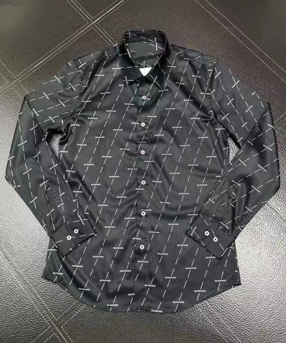 

Mens Designer Shirts Brand Clothing Men Long Sleeve Dress Shirt Hip Hop Style High Quality Cotton Tops 10330, Black