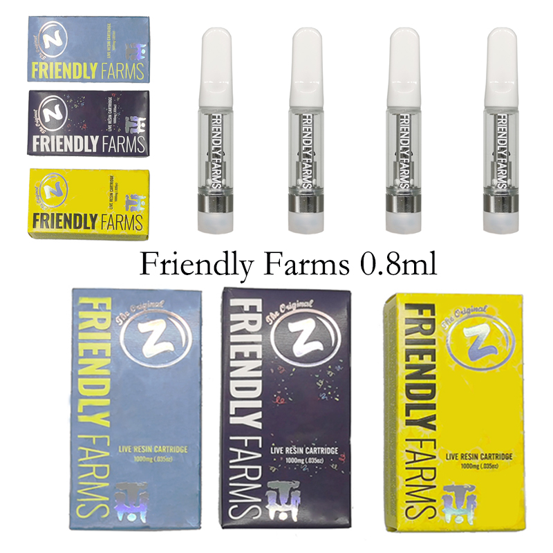 

510 Cartridges Friendly Farms Cartridge Vape Carts Atomizers Empty Disposable Vapes Pen 1.0ml Ceramic Coil Cart Thick Oil Vaporizer E Cigarettes Packing Boxes