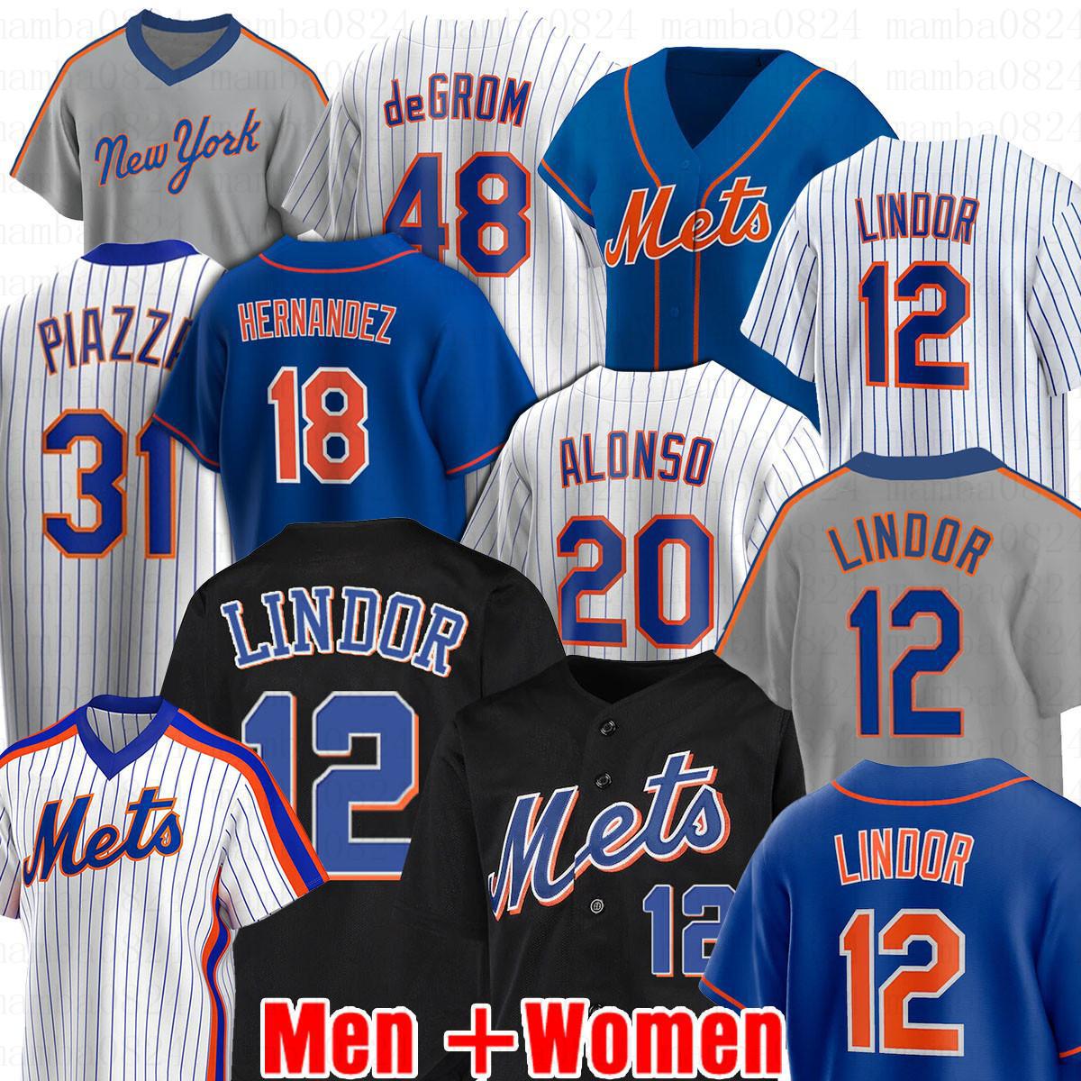 

12 Francisco Lindor 20 Pete Alonso Baseball Jersey Men 48 Jacob deGrom New Keith Hernandez York Mike Piazza JEFF MCNEIL Mets Z232, Men(da du hui)