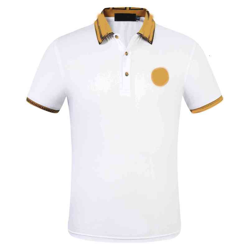 

Men's Polos Brand Fashion Classic Casual Polo Shirt MedusaS T-shirt Floral Embroidered Sleeve Top 0PMU