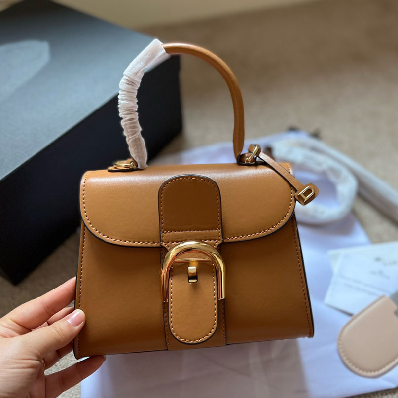 

Box Calf Designer Bags Women Leather Handbag Brillant Mini Fashion Saddle Bag with Gift Box, Black