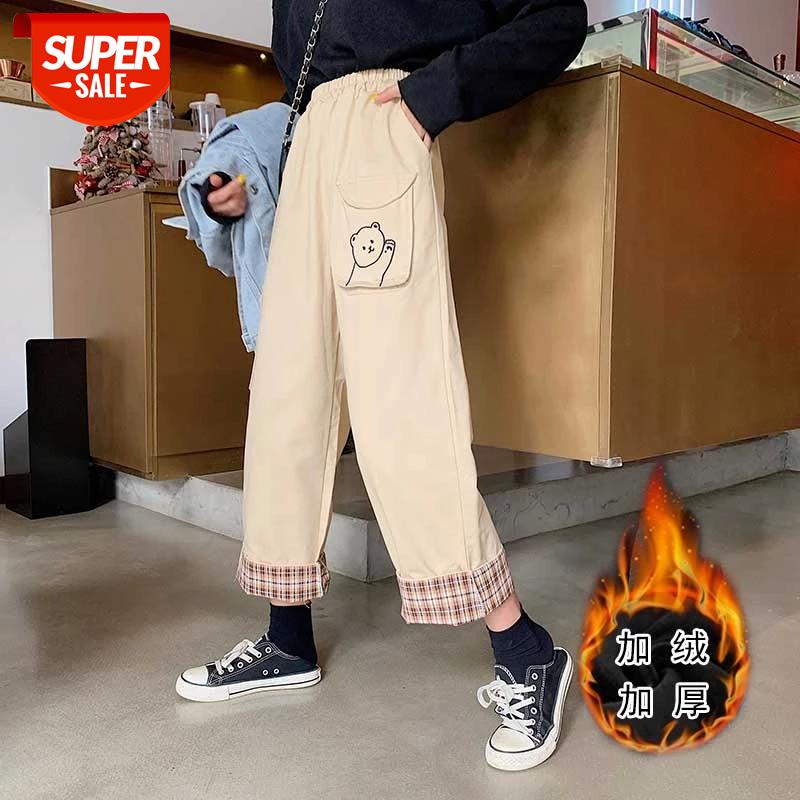 

sweet elastic waist flat straight Summer and autumn pockets high quality ankle-length pants Women's Clothing Korean style Capris #ew4G, Black;white