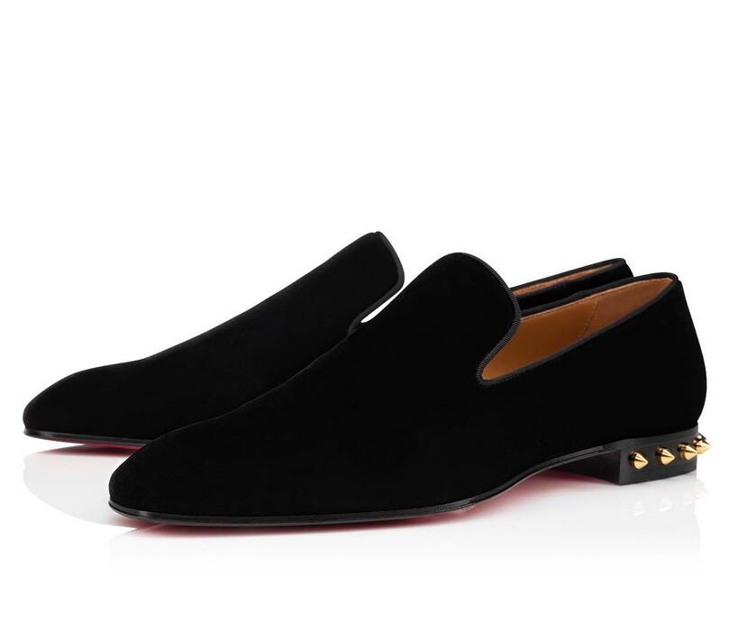 

Wholesale Fashion Red Bottom Shoes Greggo Orlato Suede Flat Genuine Leather Oxford Mens Walking Flats Wedding Party Loafers Men Shoe 35-47, Black