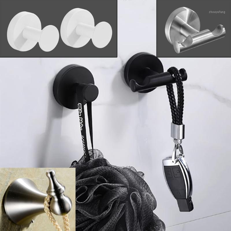 

Robe Hooks Black Stainless Steel Towel Hook Wall Hanger Bathroom Accessory Organizer Clothes Rack