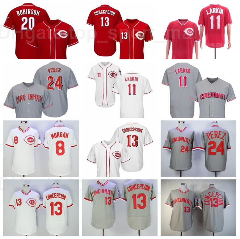 

Men Retror 1969 1976 1990 Vintage Baseball 20 Frank Robinson Jersey 11 Barry Larkin 8 Joe Morgan 24 Tony Perez 13 Dave Concepcion, 1976 vintage