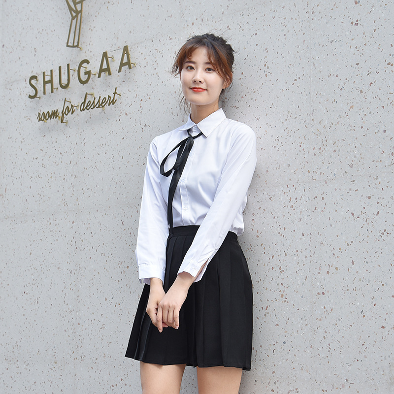 

2021 New School Wear 2 Piece Outfits Shirt&skirt Suits Japanes Sweatsuits Sets Korean Style Kawaii Tracksuit Women Girls Set T91c, Gray-shirt